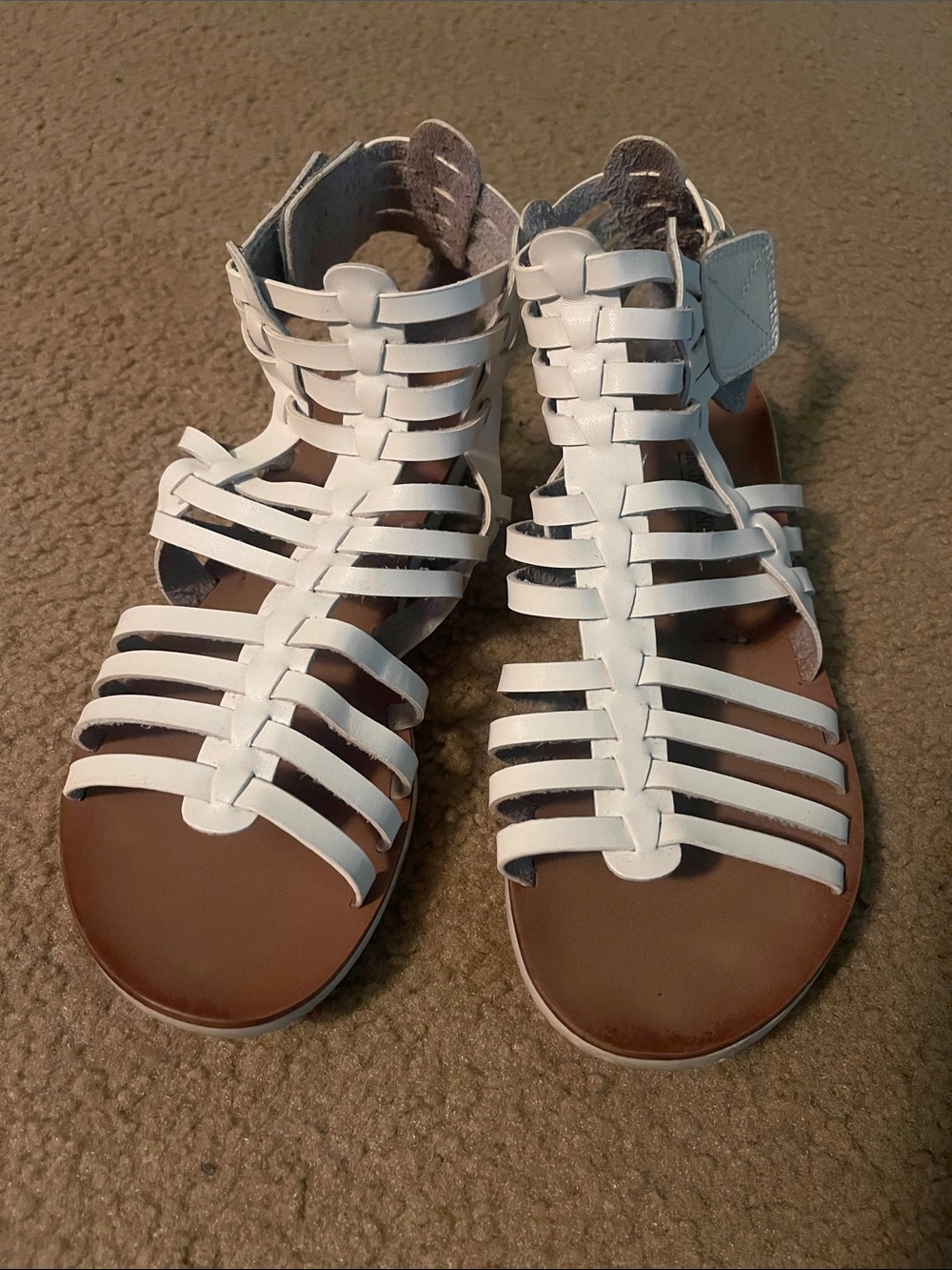 Women's White Strappy Gladiator Sandals